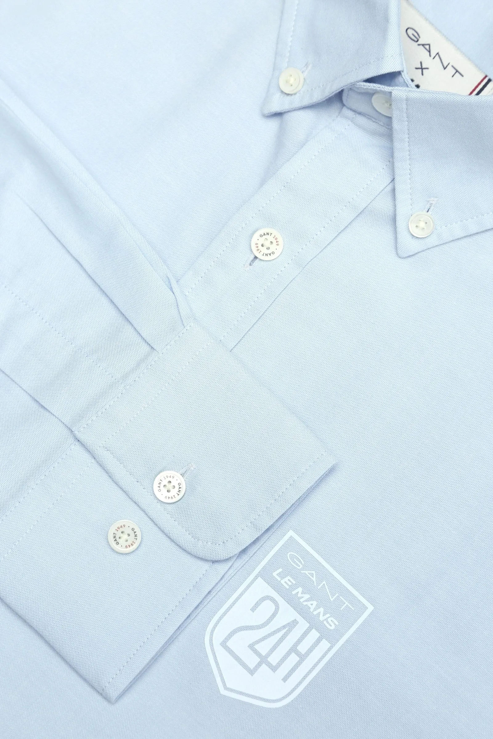 GANT LE MANS Capri Blue Tech Prep Oxford Button Down Shirt 3008530 Size M