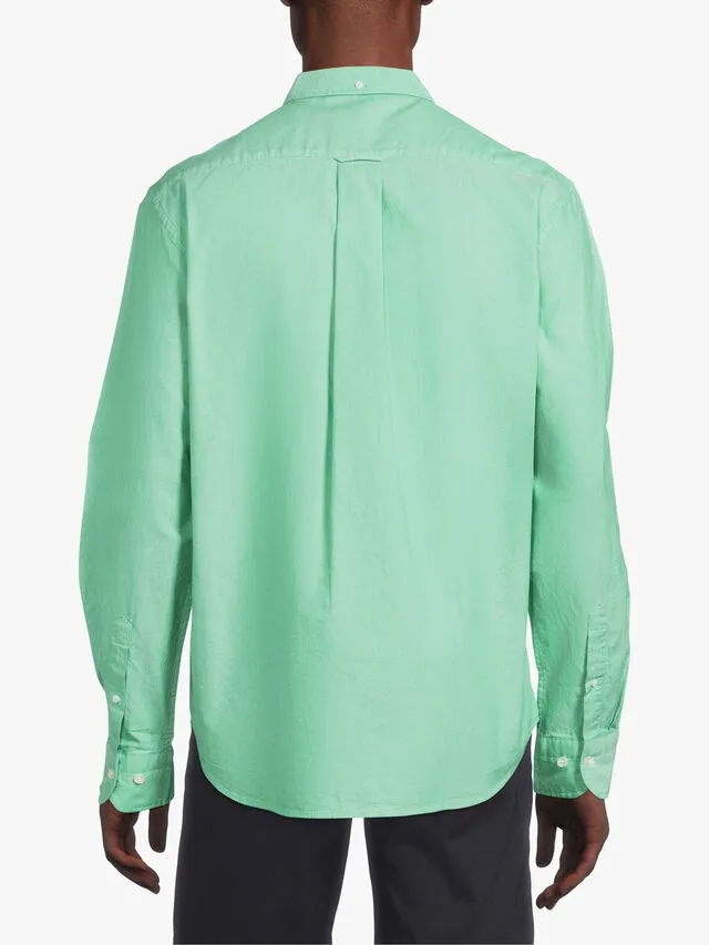 GANT Men's Riped Lime Green Oxford Button Down Shirt 348850