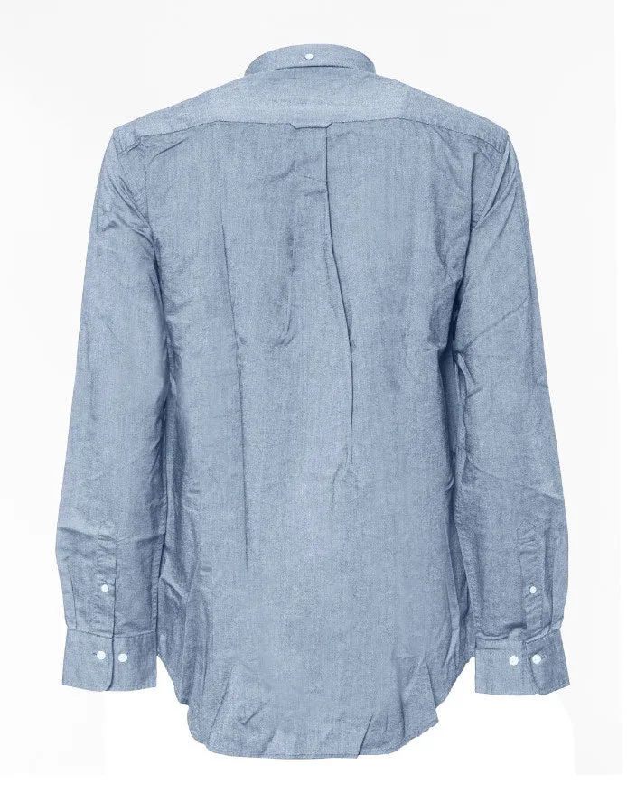 GANT Men's Salty Sea Blue Beefy Oxford Button Down Shirt 3000070 Size Medium
