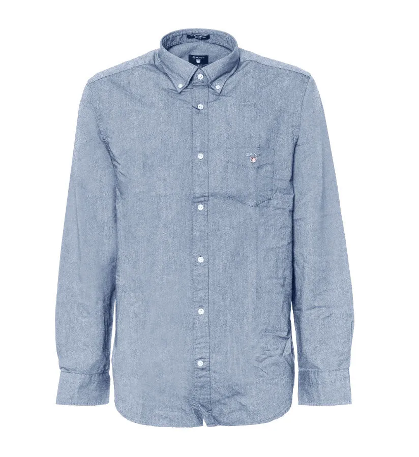 GANT Men's Salty Sea Blue Beefy Oxford Button Down Shirt 3000070 Size Medium