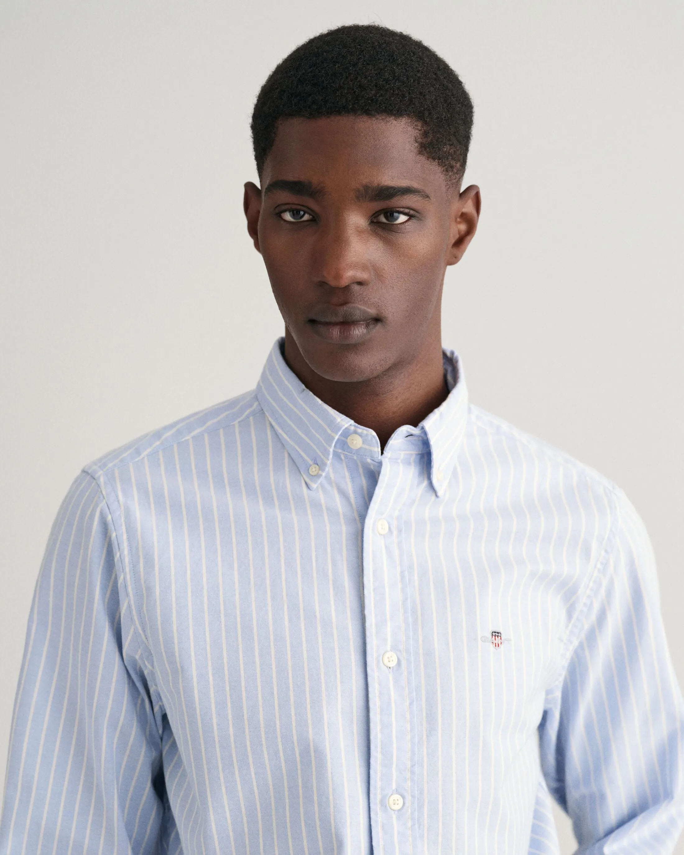 Gant Mens Slim Oxford stripe shirt - Light pink or light blue