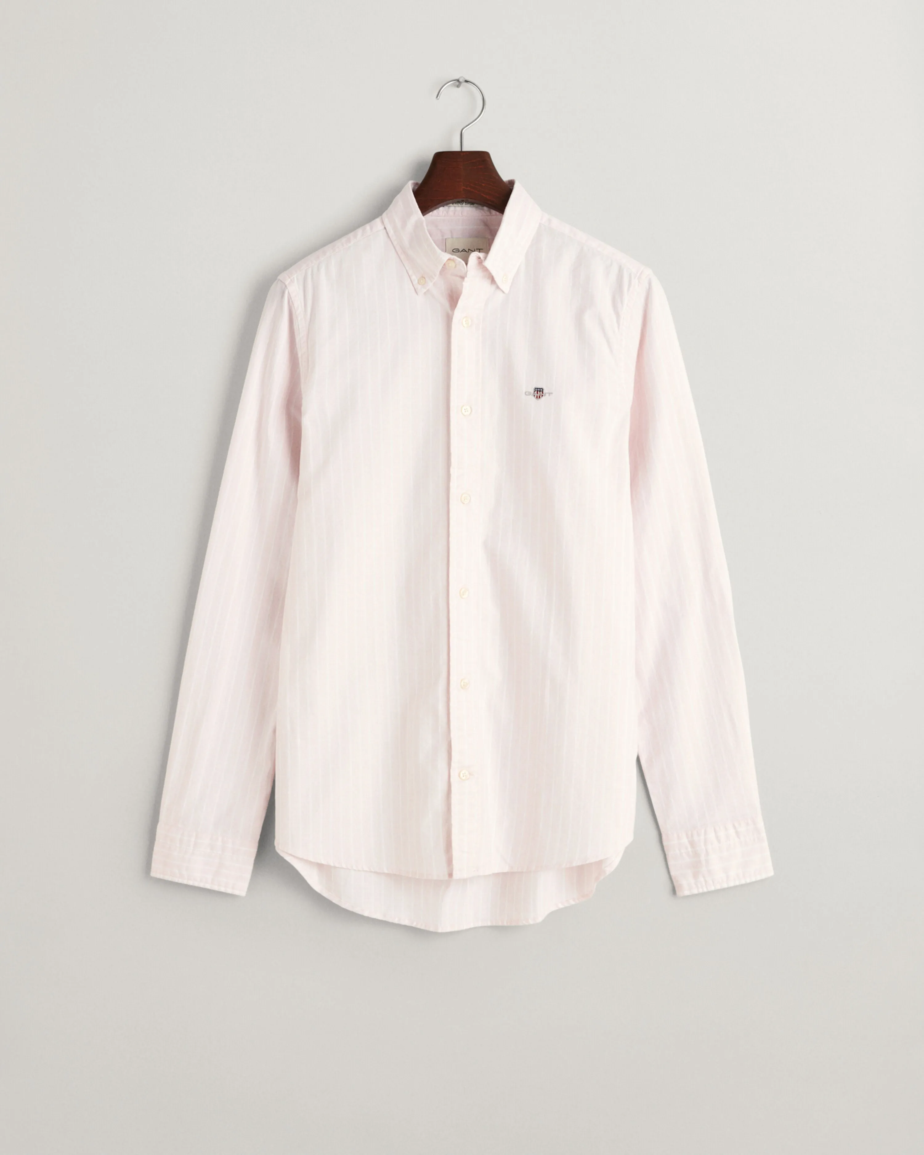 Gant Mens Slim Oxford stripe shirt - Light pink or light blue