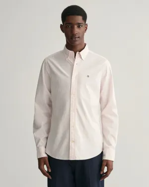 Gant Mens Slim Oxford stripe shirt - Light pink or light blue