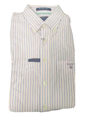 GANT Soft Lupine Long Beach Oxford Stripe Button Down Shirt 308622 Size M