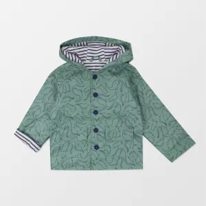 Green Dinosaur Print Raincoat