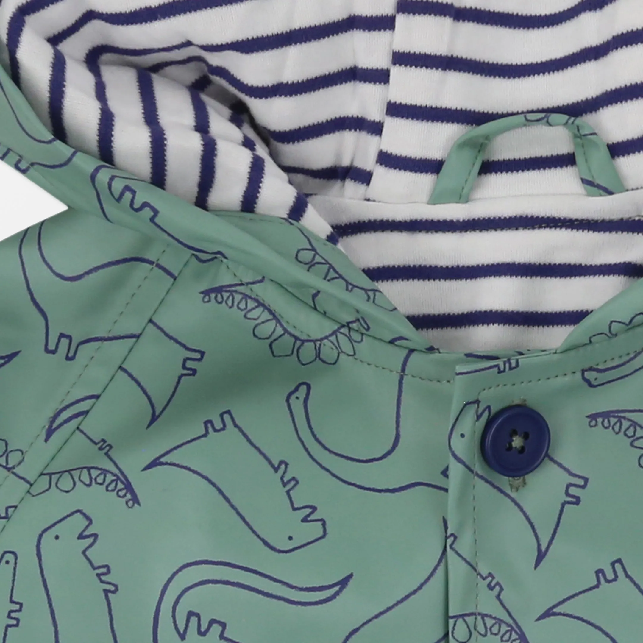 Green Dinosaur Print Raincoat