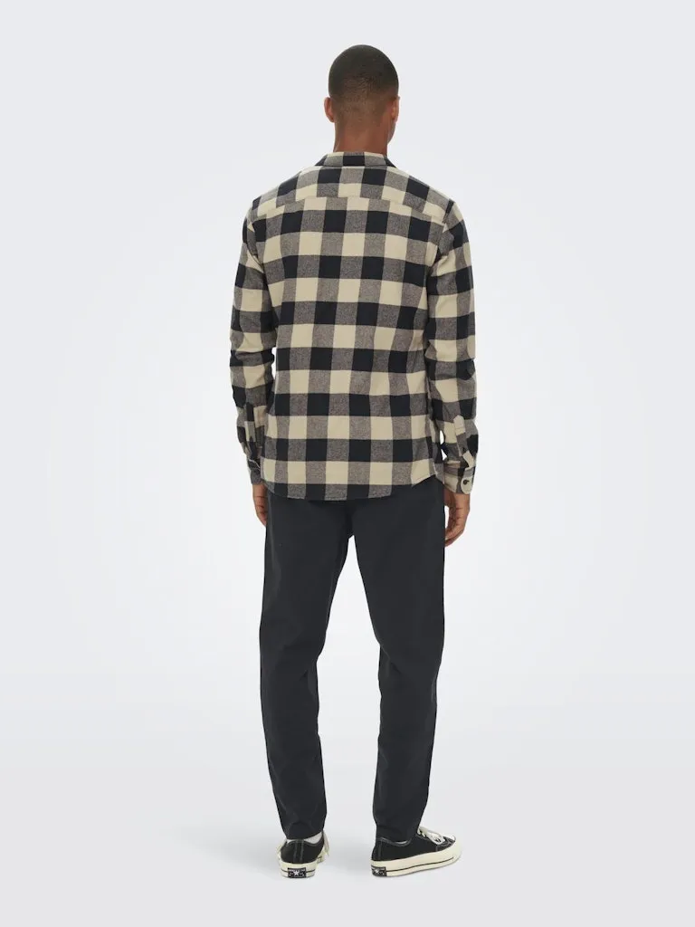Gudmund Long Sleeve Checked Shirt | Dark Navy
