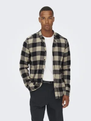 Gudmund Long Sleeve Checked Shirt | Dark Navy