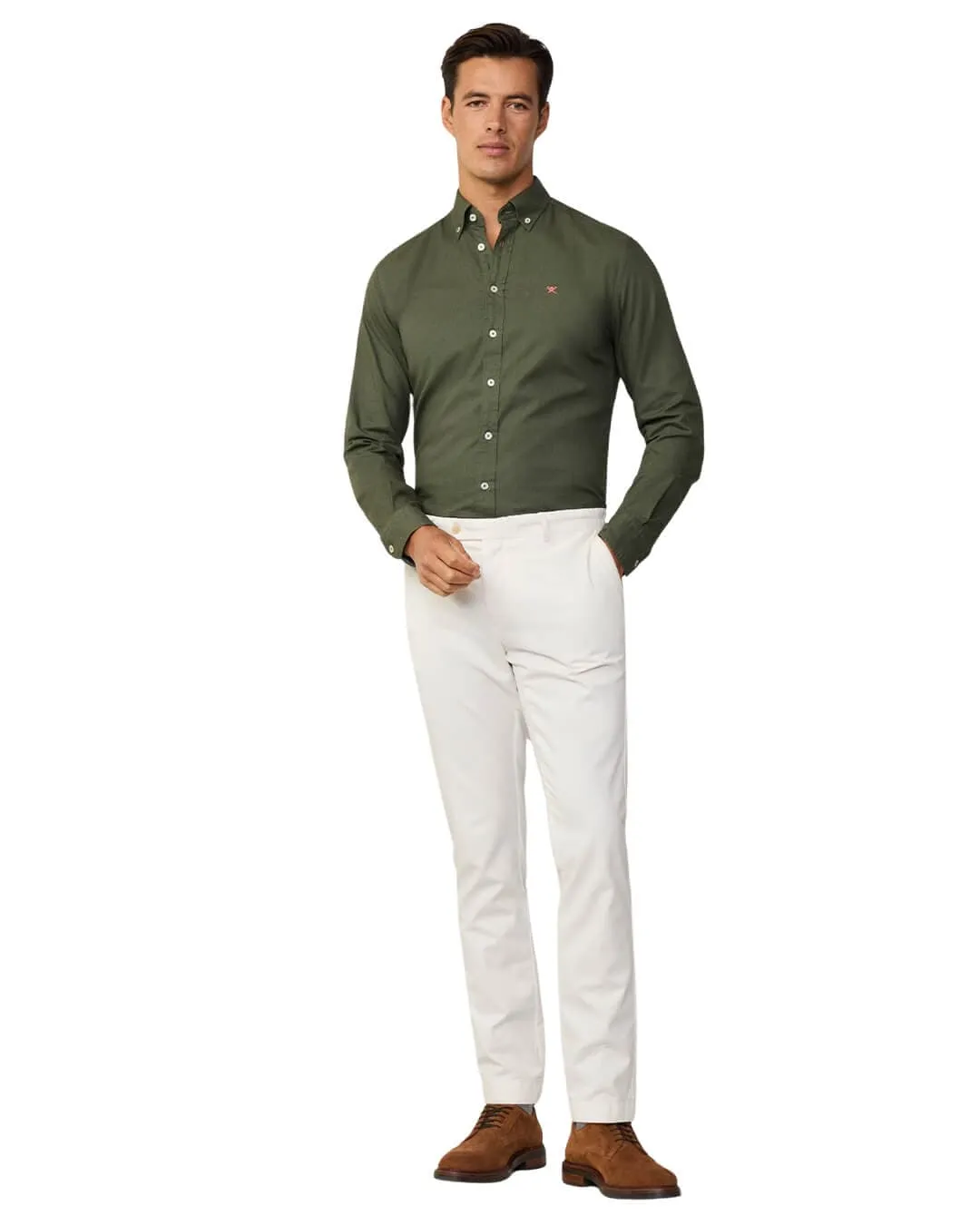 Hackett Thyme Green Essential GMD Oxford Shirt