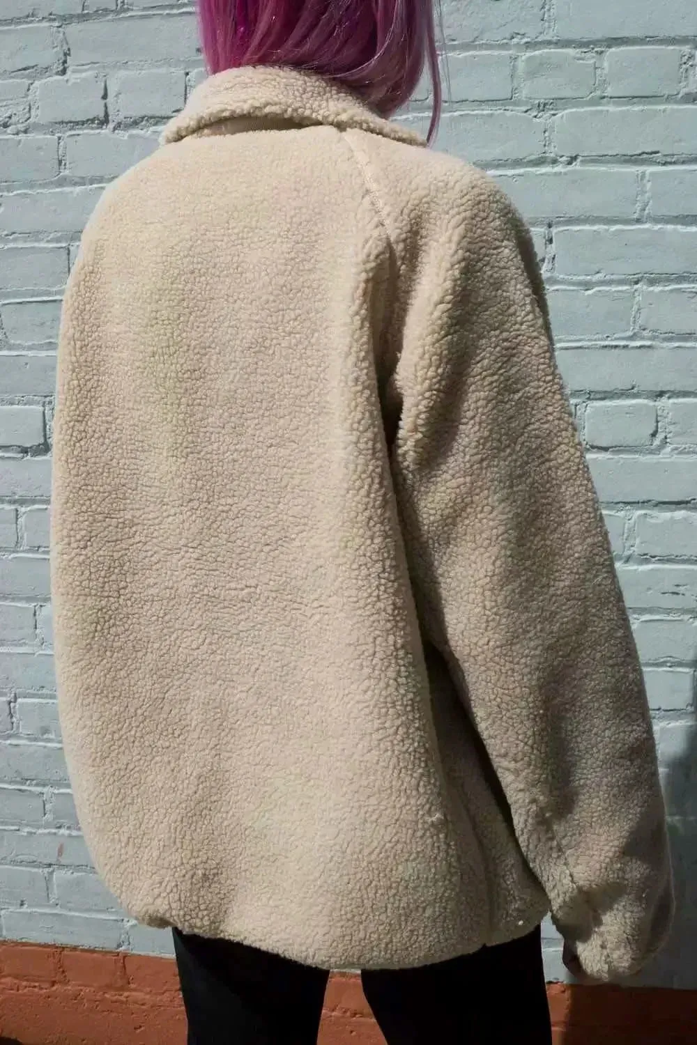 Half High Collar Zipper Lamb Wool Outerwear