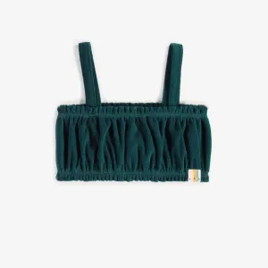 Haut court vert en ratine, enfant || Green tank top in terry, child