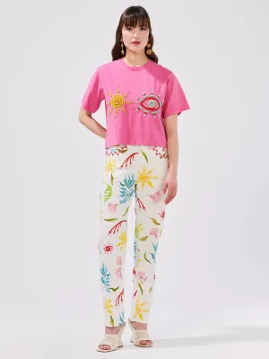 Hayley Menzies Sun wink tapered jeans white