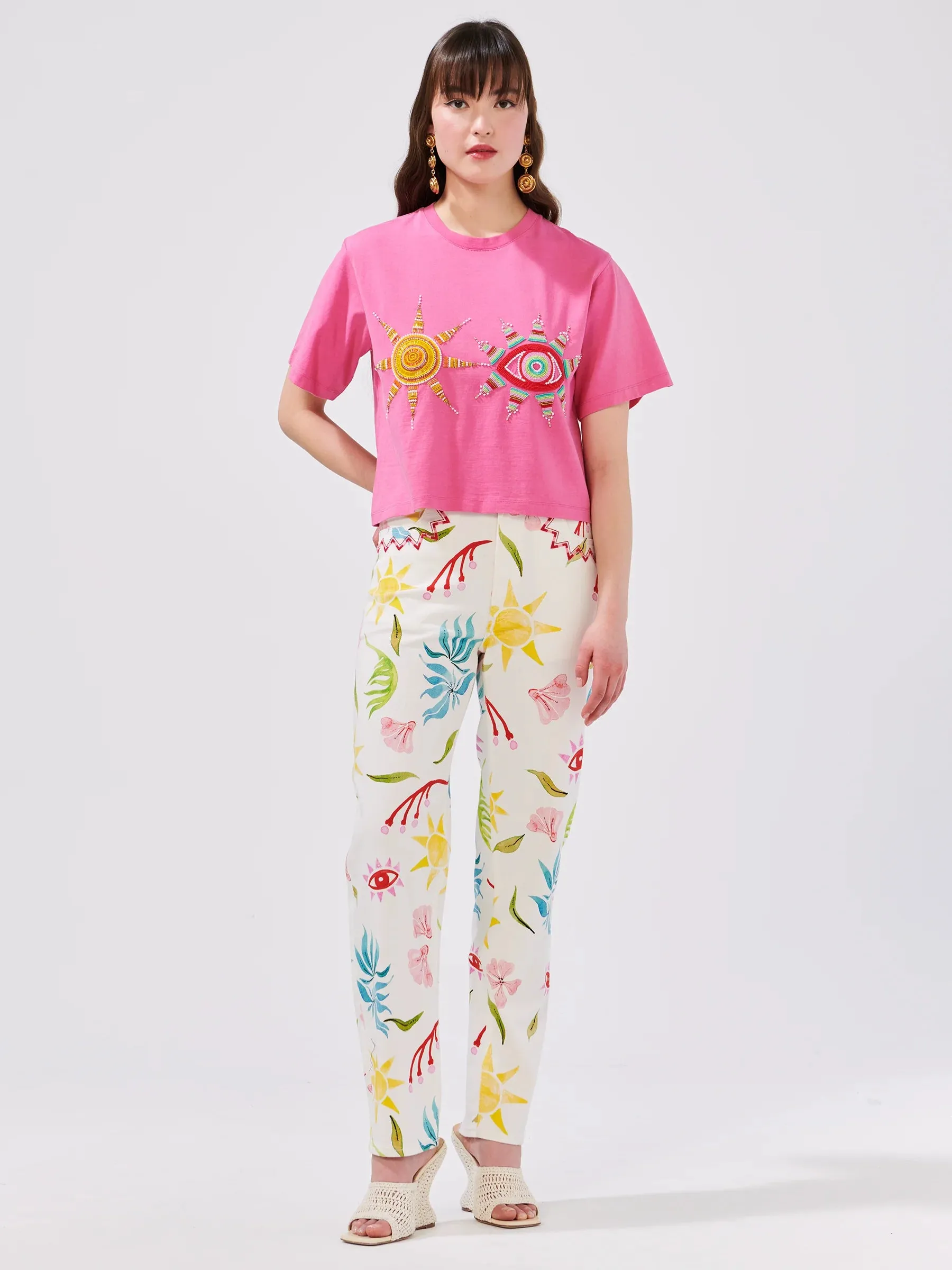 Hayley Menzies Sun wink tapered jeans white