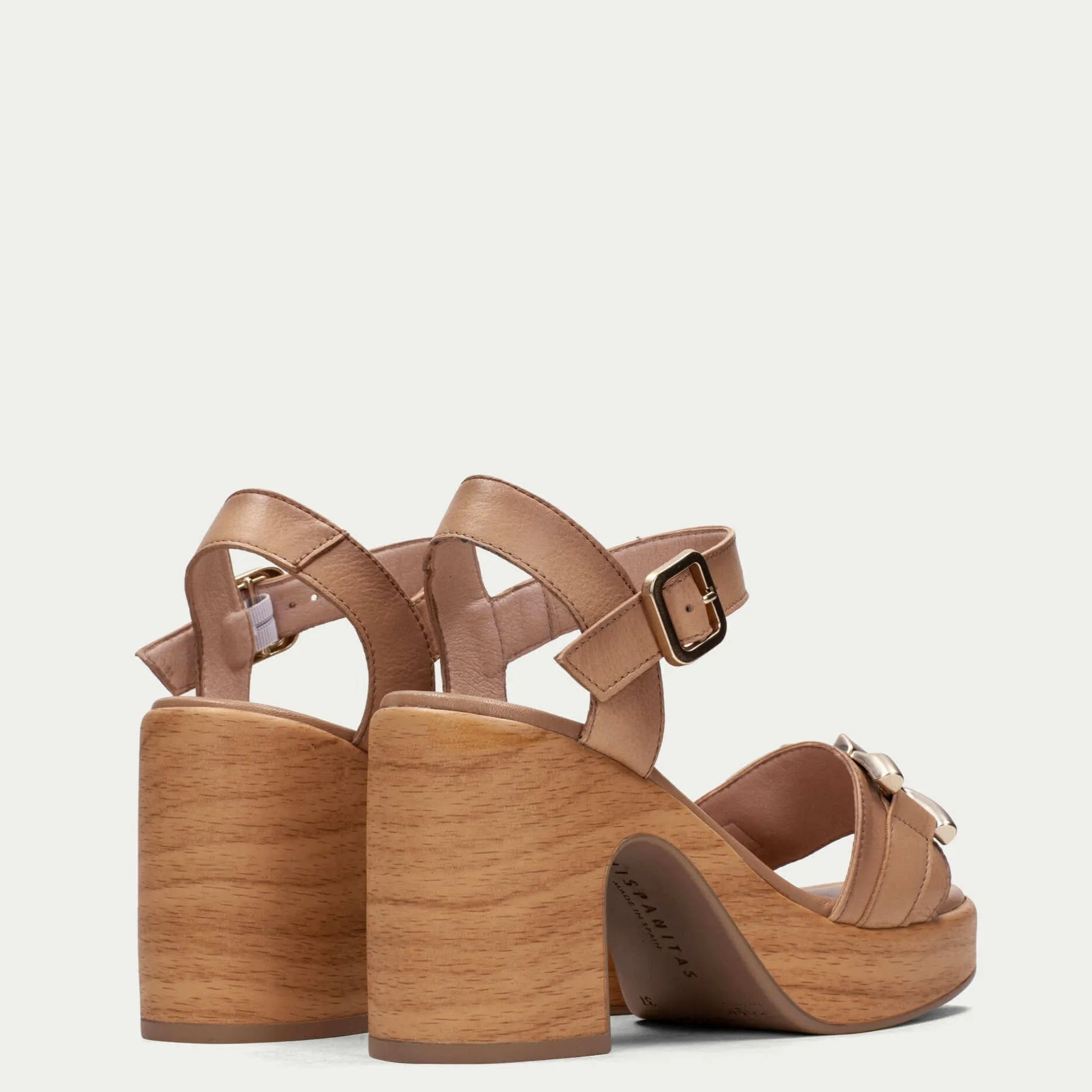 Hispanitas Cream Leather Platform Wedges