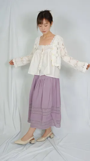HOLLOWED CROCHET LACE CARDIGAN