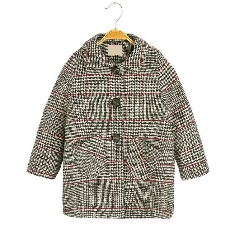 Houndstooth Wool Coat