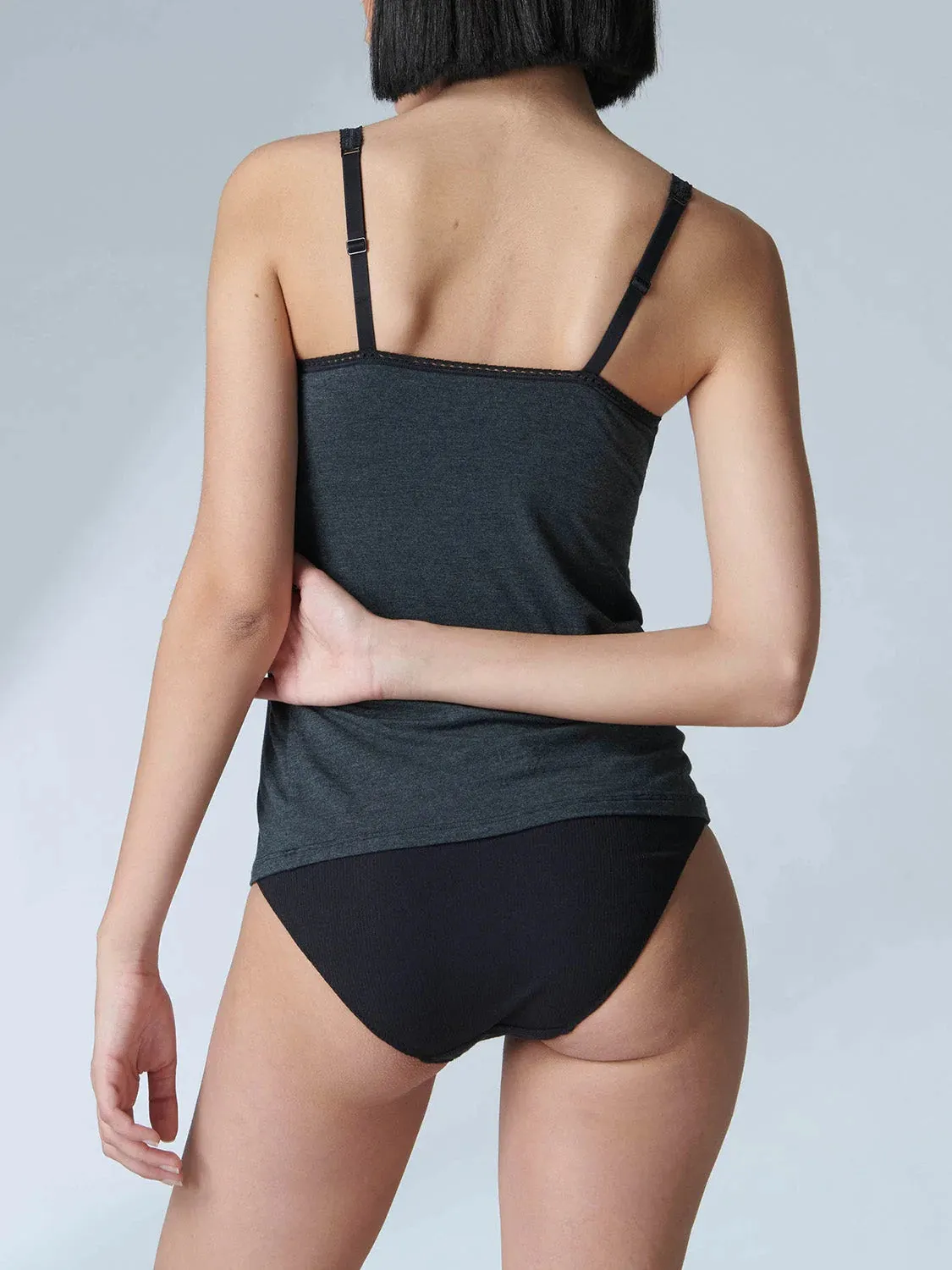 Illusion Bra Top - Deep Charcoal