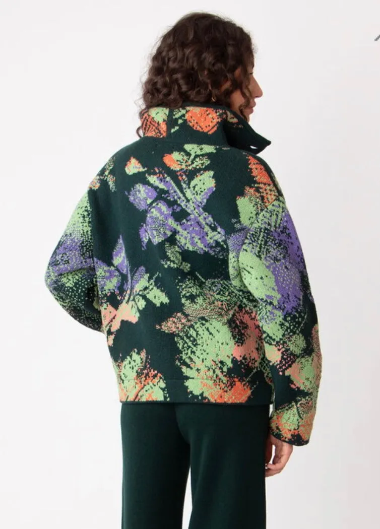 Ivko - Jacquard Rollneck Jacket Camouflage Print. Forest