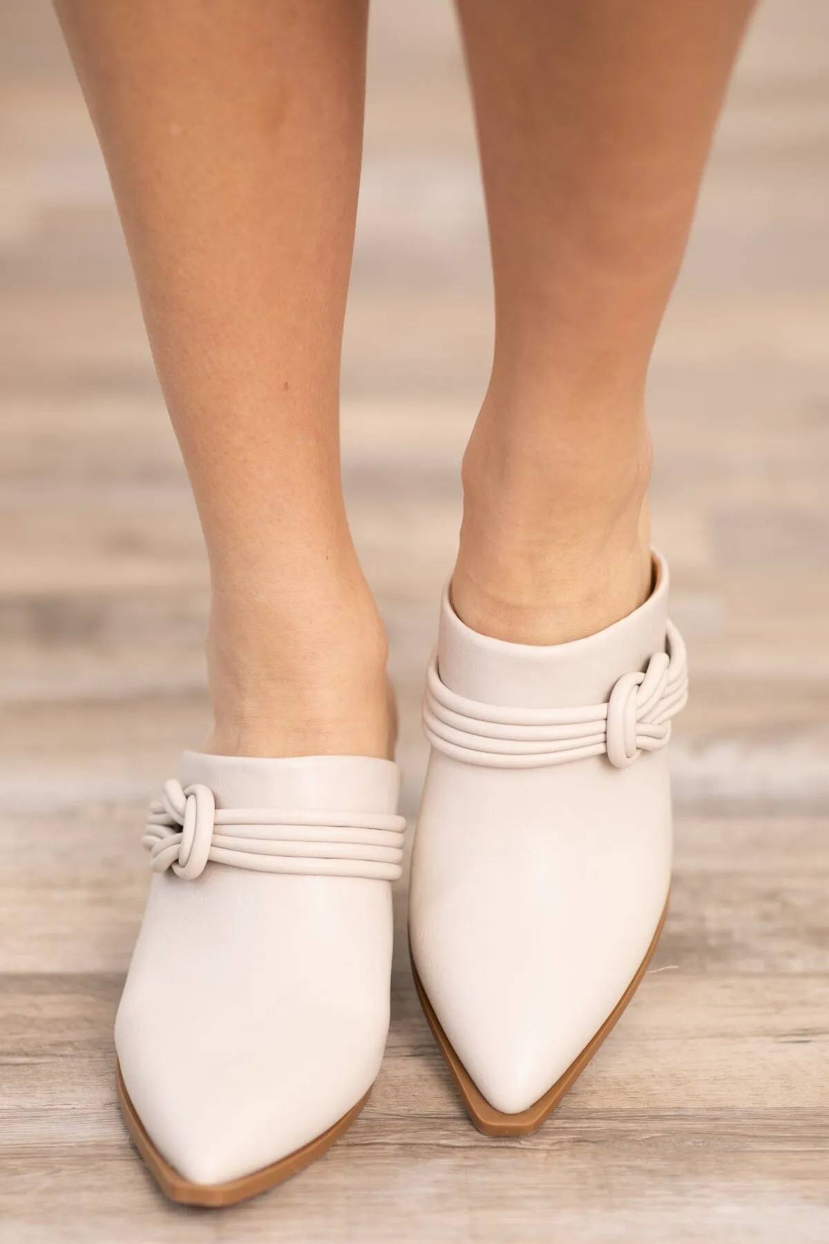Ivory Point Toe Mules