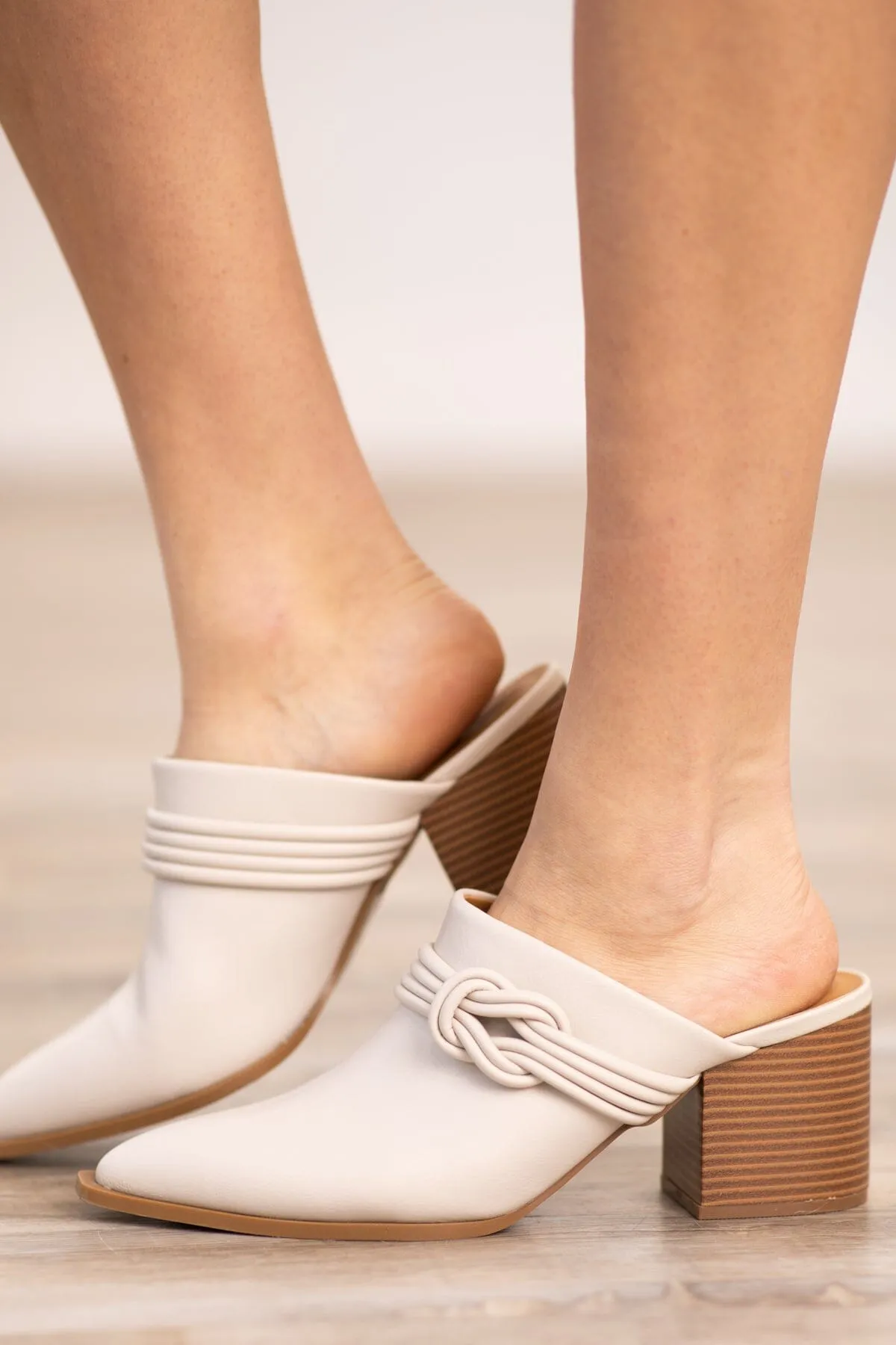Ivory Point Toe Mules