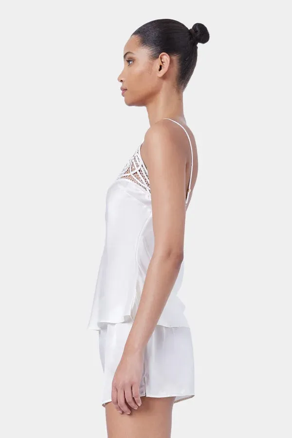 Jean Silk Cami White