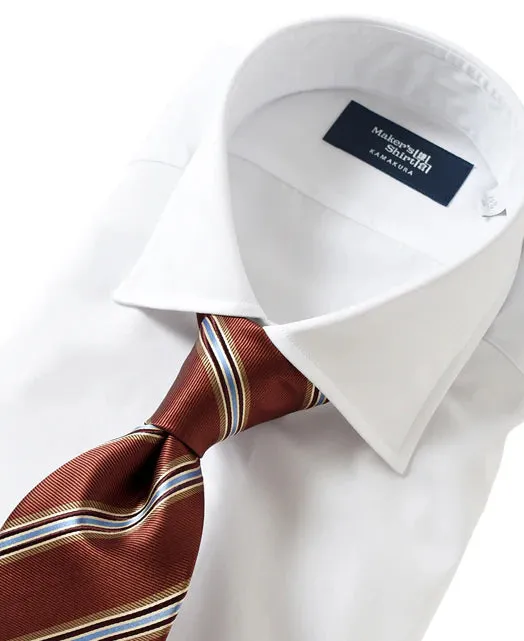 Kamakura New York Slim Basics Broadcloth Dress Shirt - White