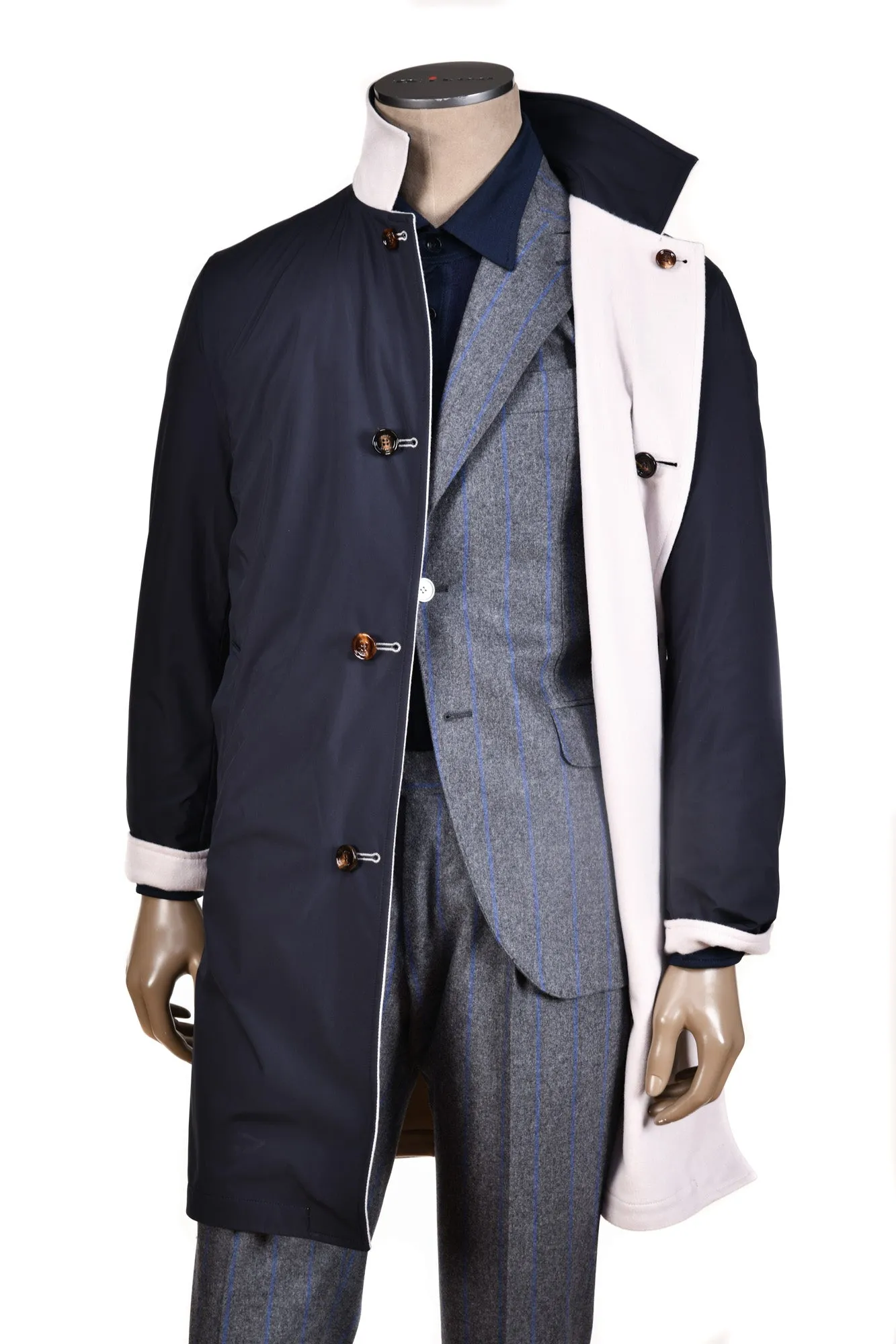 Kired by Kiton Peak Cashmere Reversible Raincoat