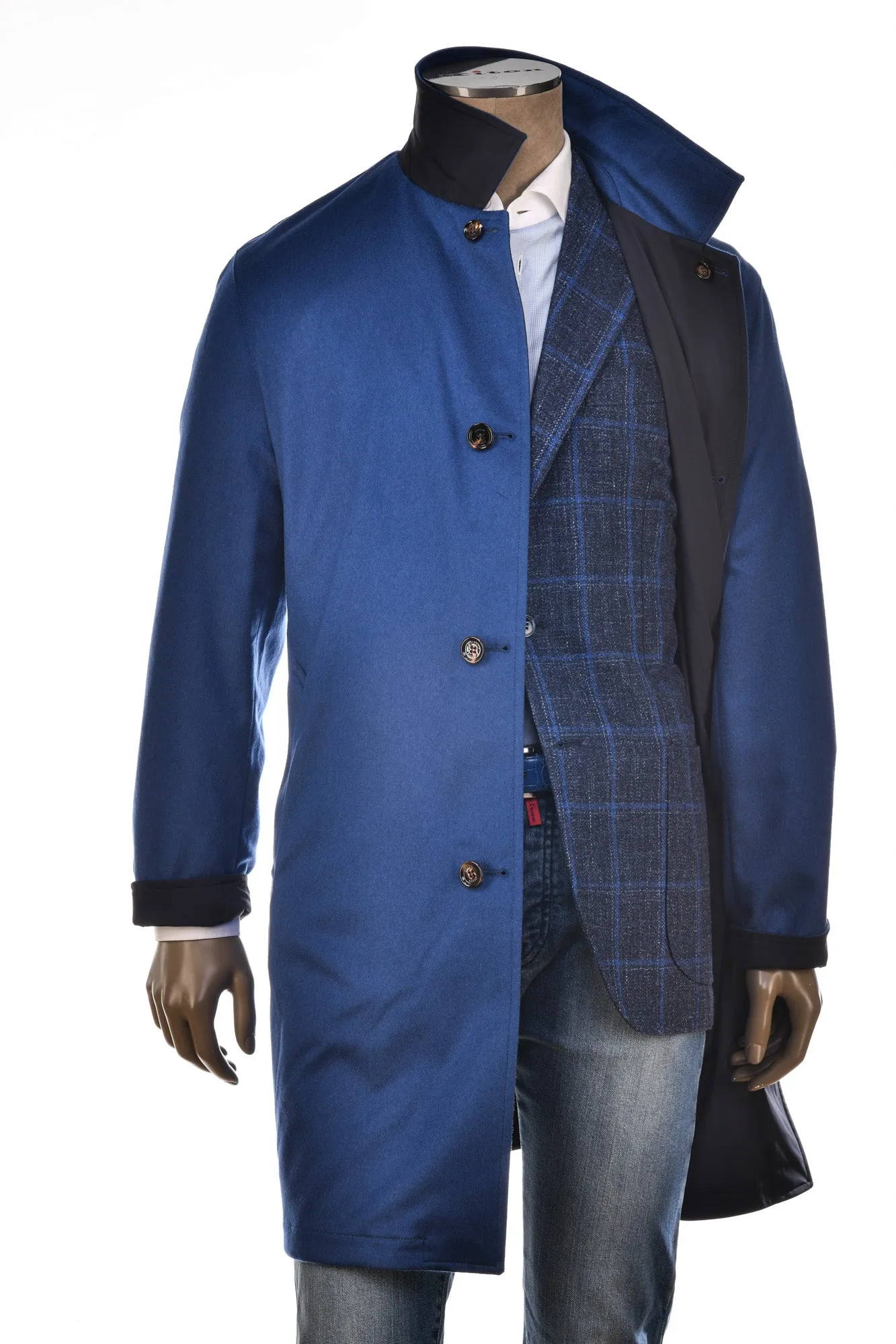 Kired by Kiton Peak Cashmere Reversible Raincoat