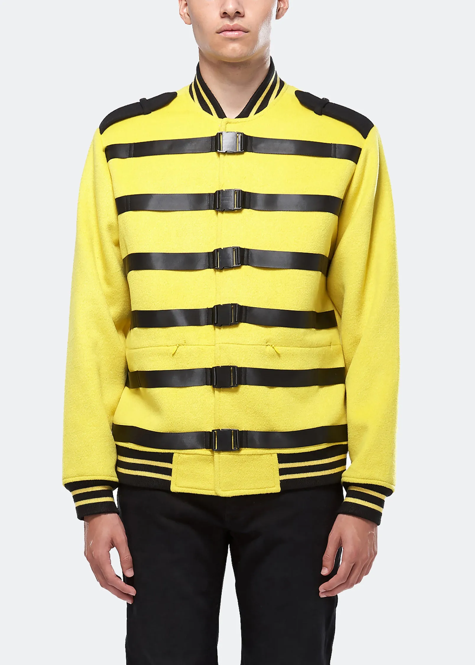 Konus Men's Wool Blend Buckle Jacket n Yellow
