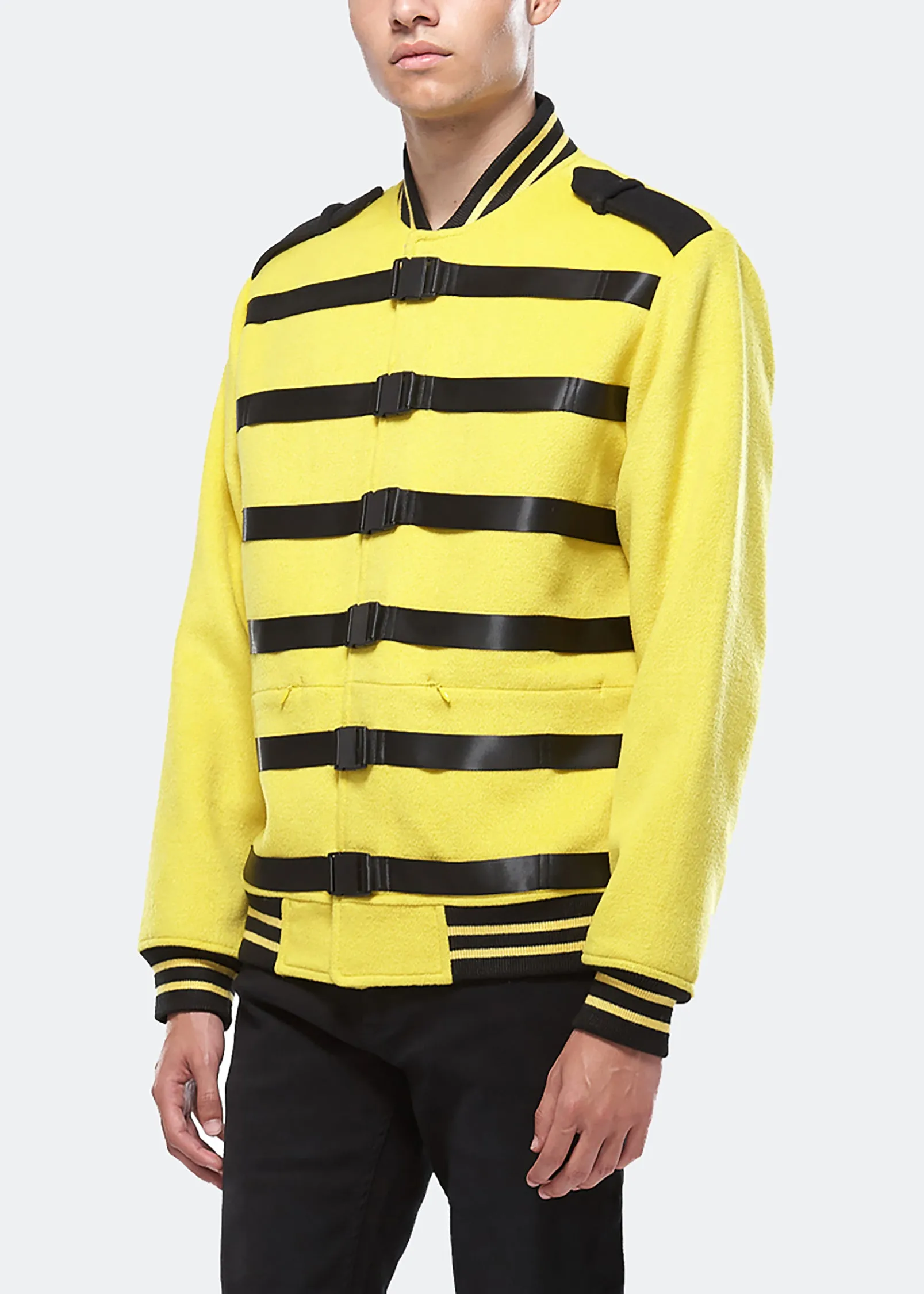 Konus Men's Wool Blend Buckle Jacket n Yellow