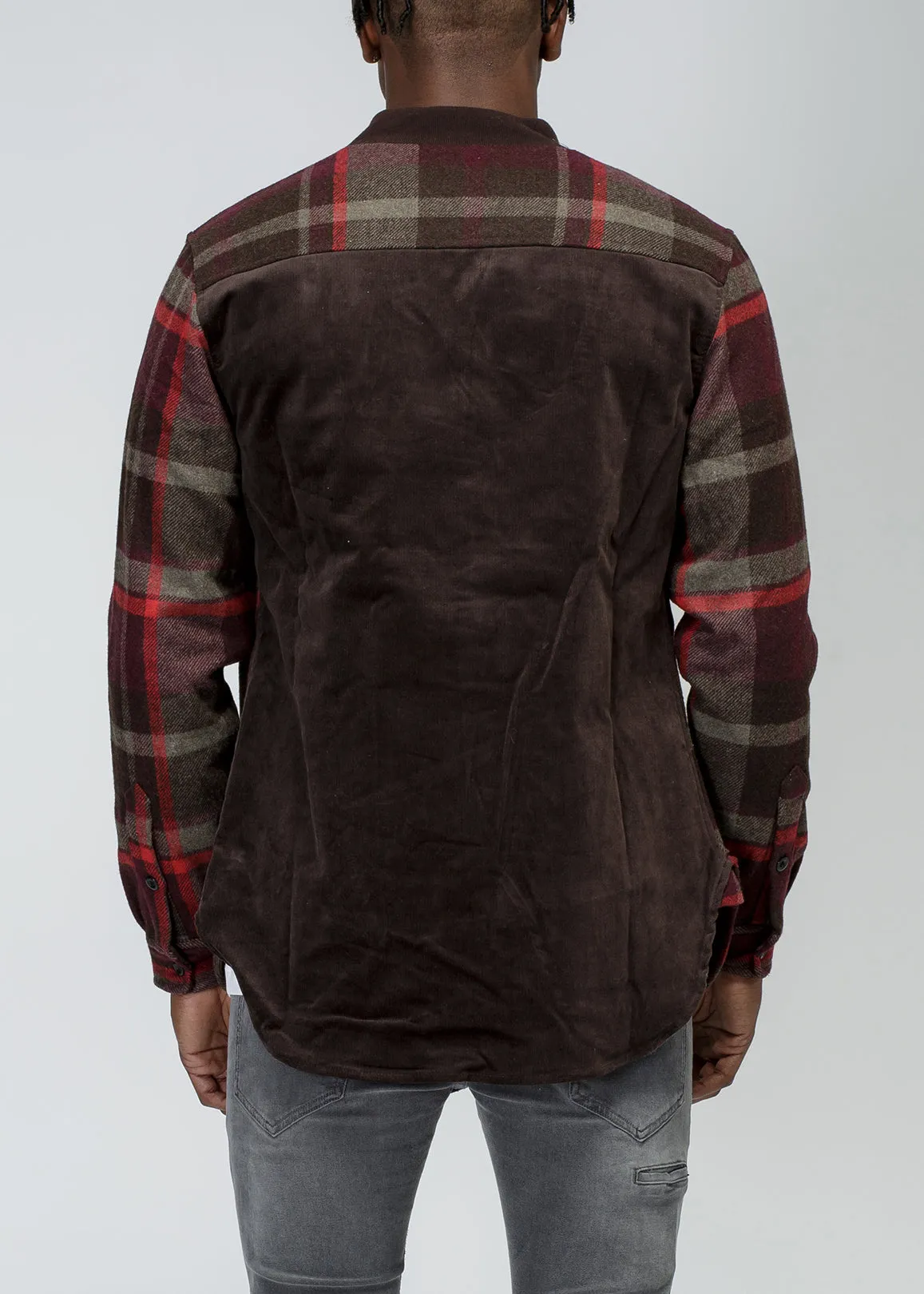 Konus Men's Wool Blend Shirt Jacket in Burgundy