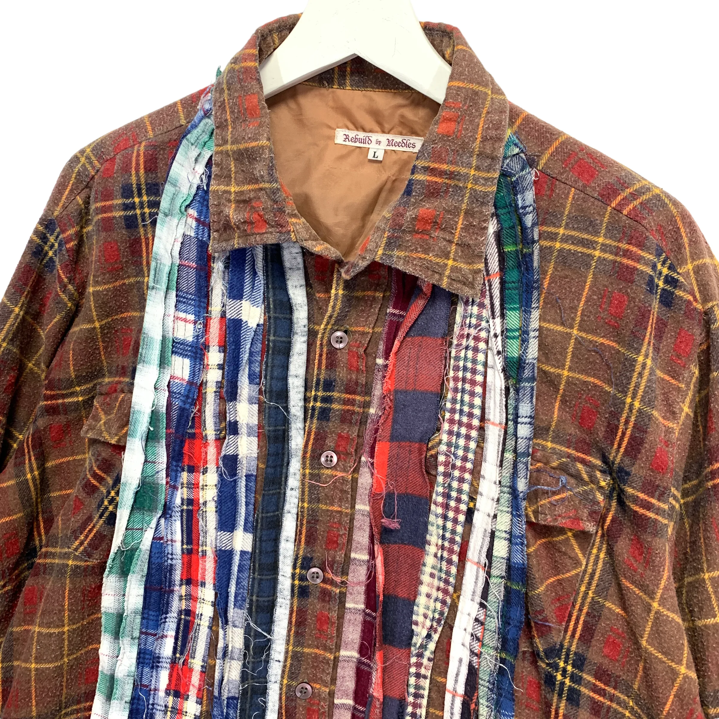 [L] Needles Rebuild Ribbon Cut Flannel Shirt