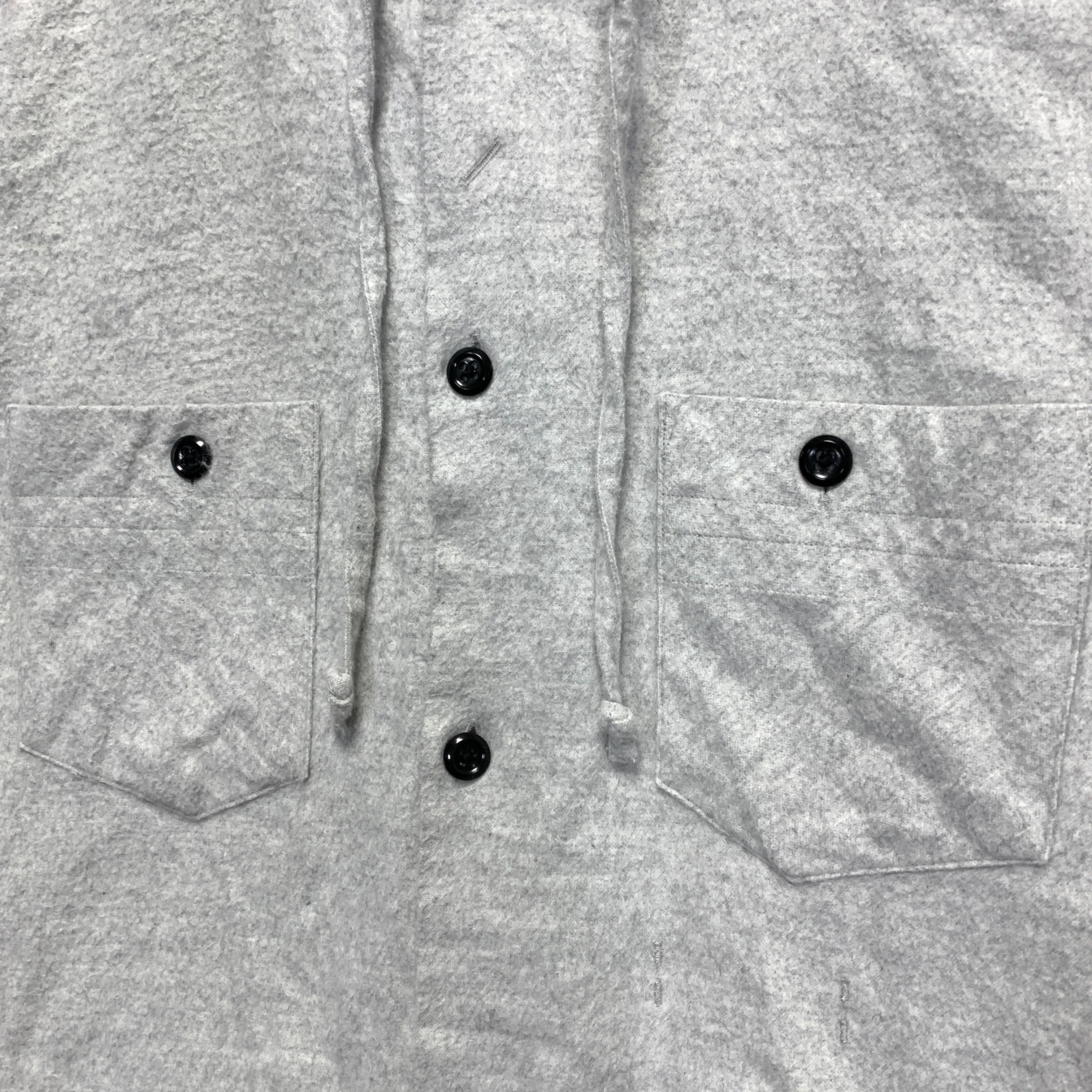 [L] Number Nine Hooded Flannel L/S Shirt Grey