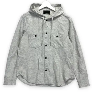 [L] Number Nine Hooded Flannel L/S Shirt Grey