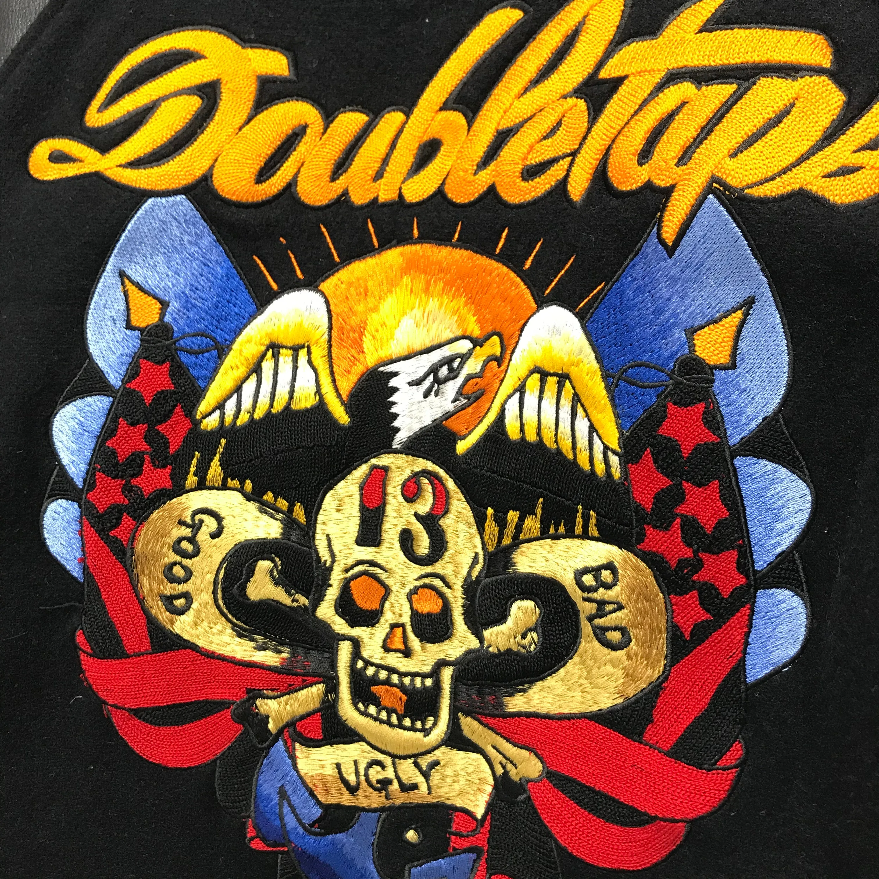 [L] WTaps Philosophy Store Limited 'Good Bad Ugly' Varsity Jacket Black