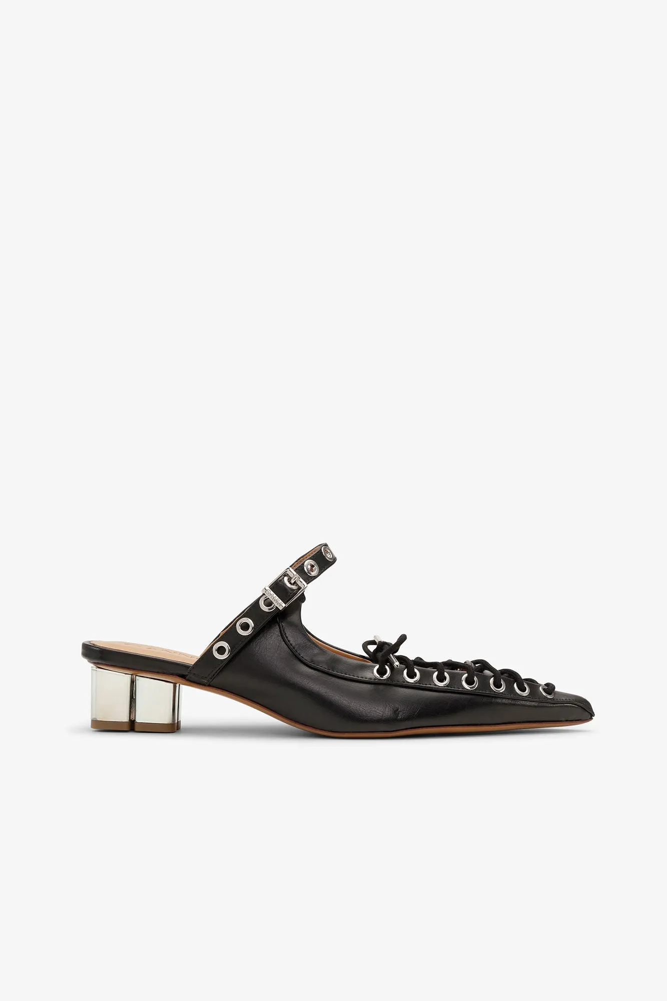 Lace-Up Mules | Black
