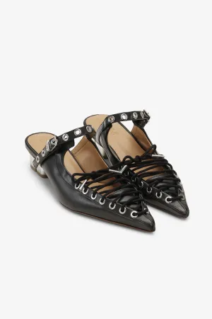 Lace-Up Mules | Black