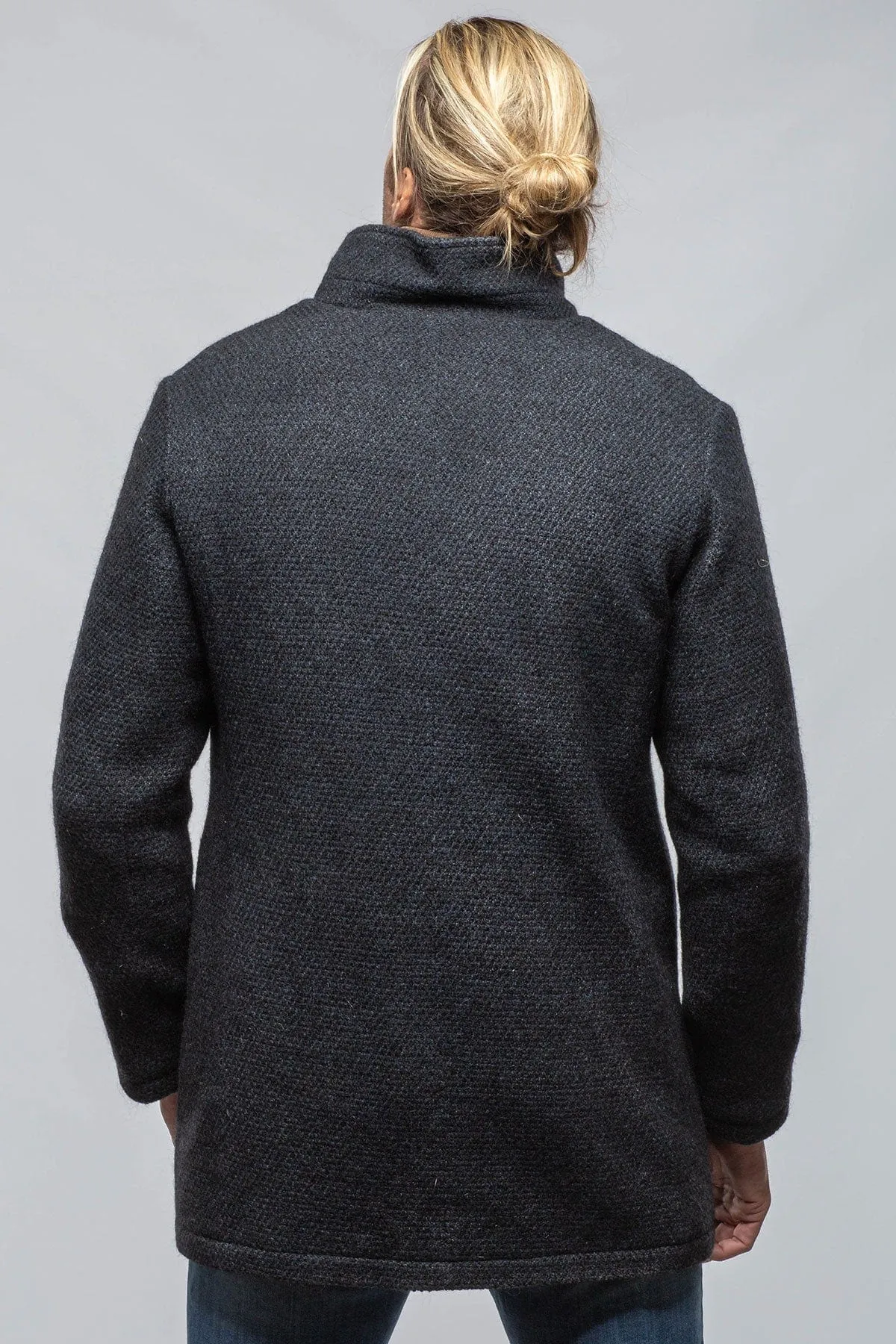 Lazard Long Knit Coat In Navy