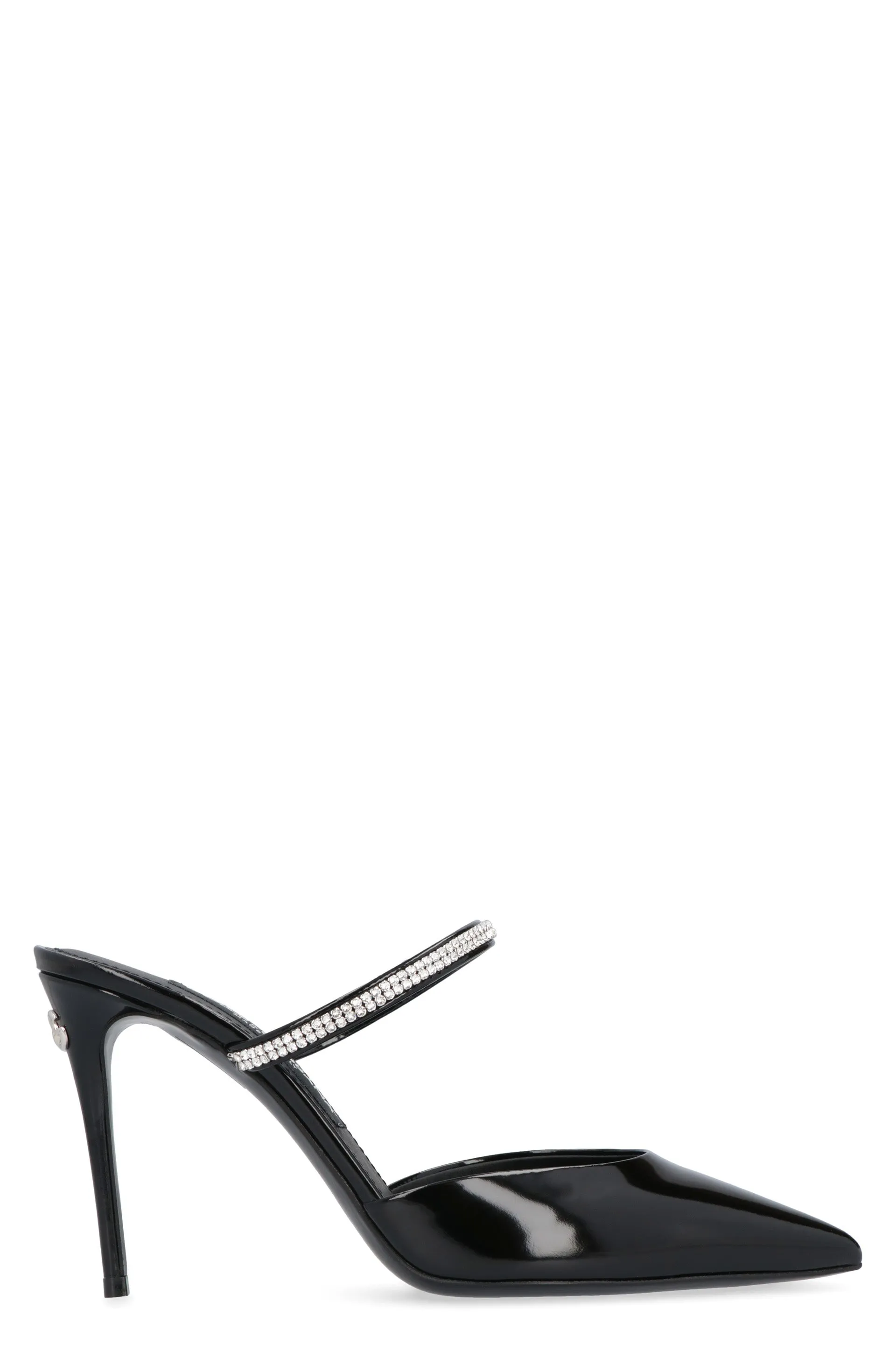 Leather pointy-toe mules