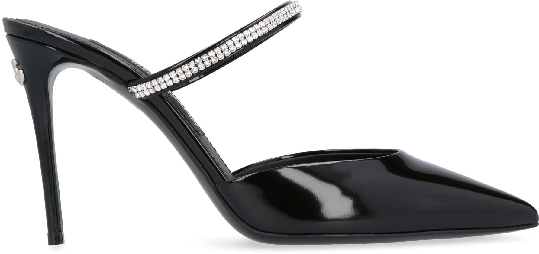 Leather pointy-toe mules