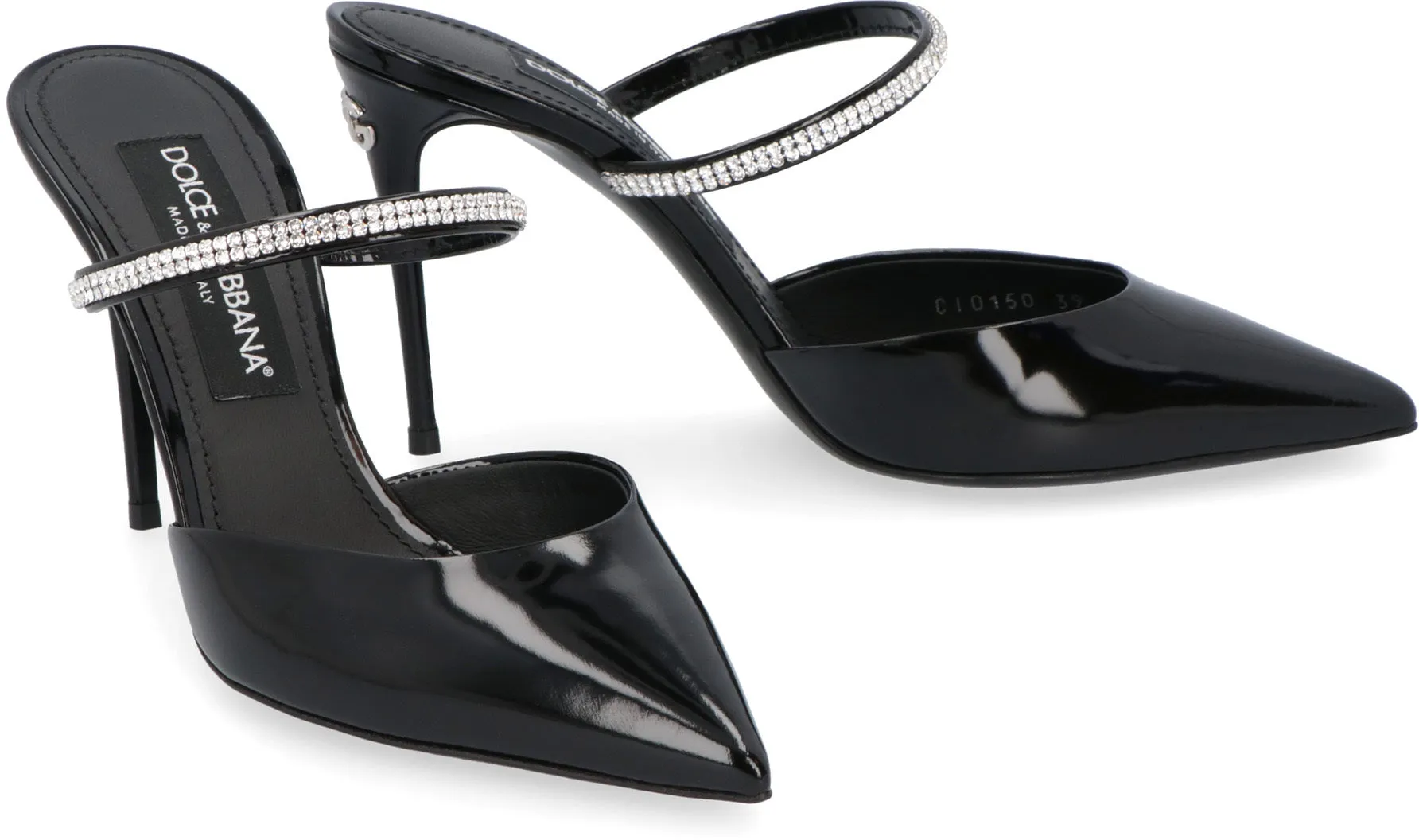 Leather pointy-toe mules