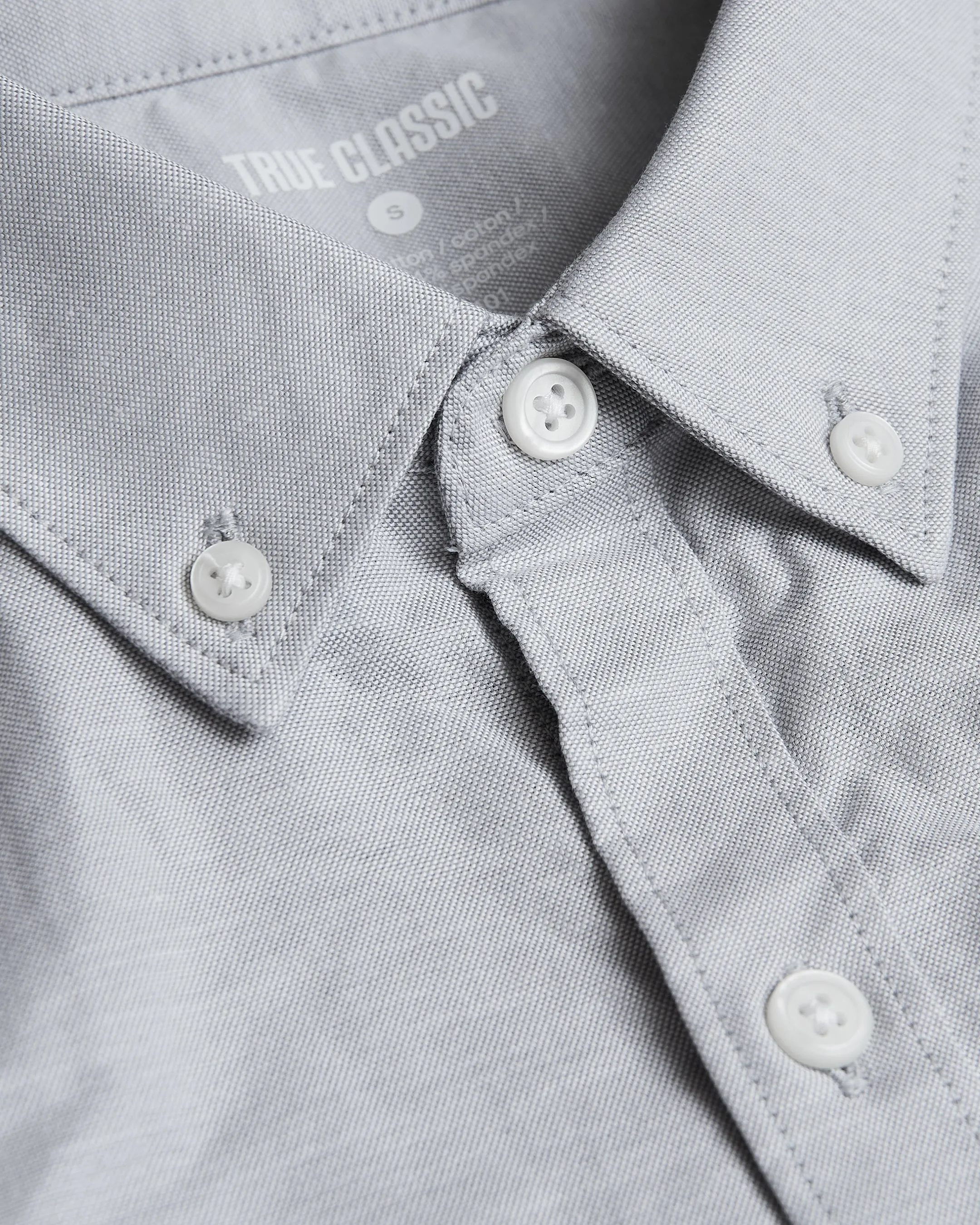 Light Gray Stretch Oxford Long Sleeve Shirt