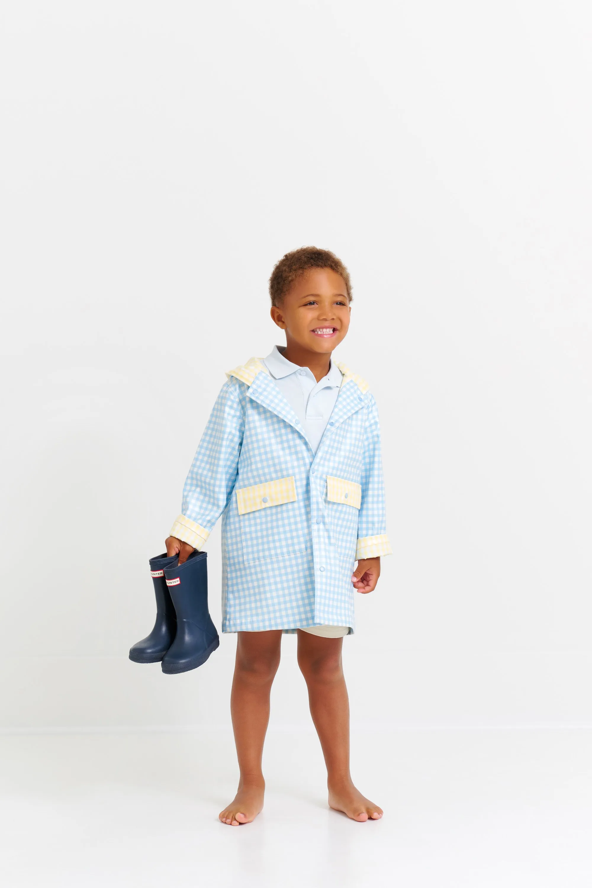 Liquid Sunshine Slicker - Buckhead Blue Gingham with Lake Worth Yellow Gingham