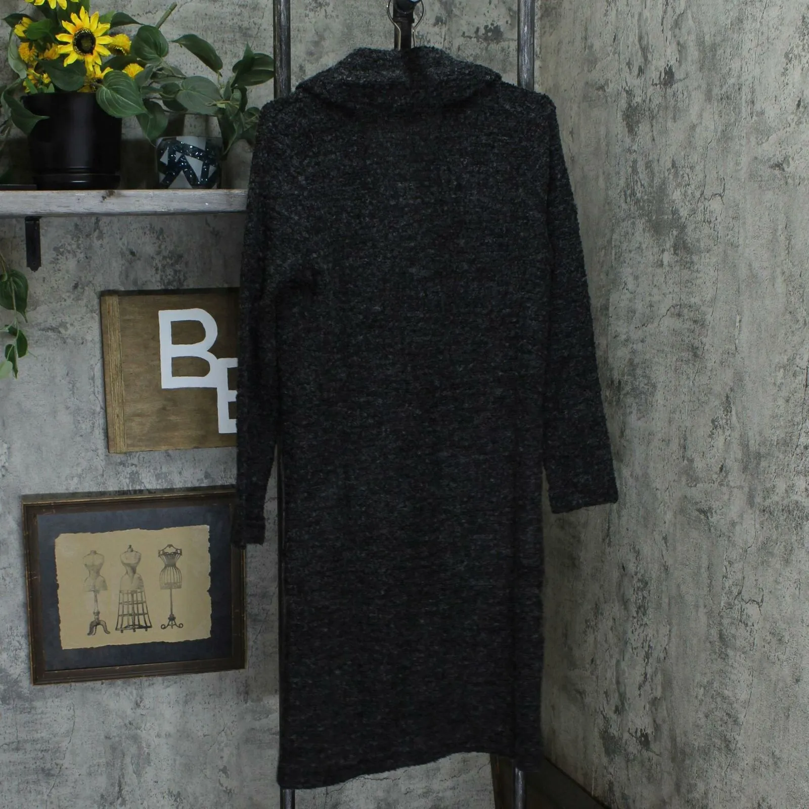 Lisa Rinna Collection Women's Bumpy Knit Wool Blend Duster Coatigan