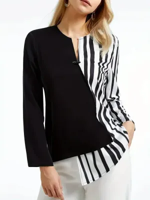 Livia – Colorblock Plus-Size Women's Blouse