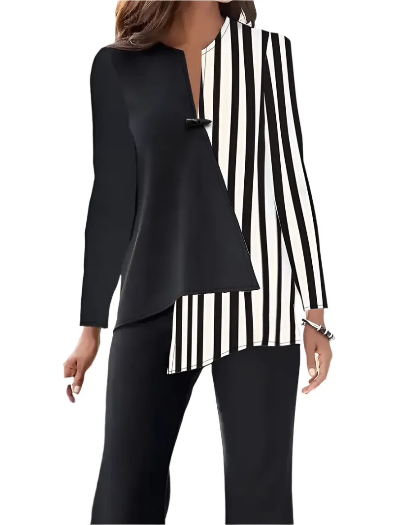 Livia – Colorblock Plus-Size Women's Blouse
