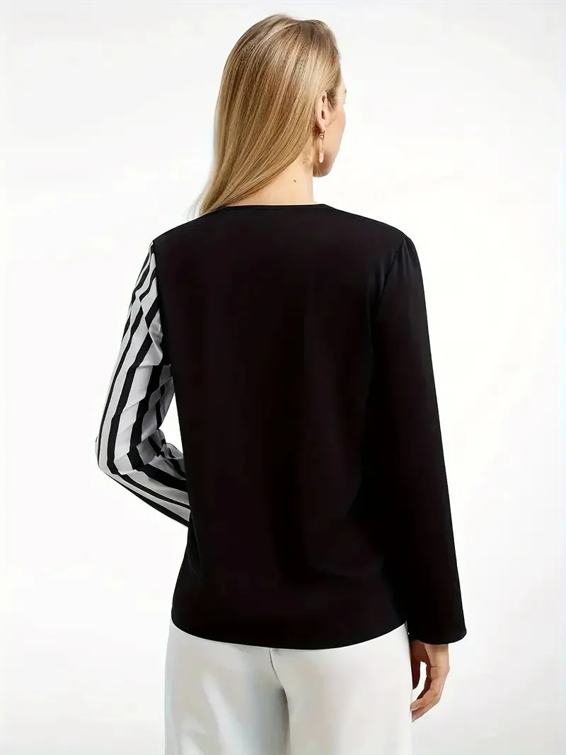 Livia – Colorblock Plus-Size Women's Blouse