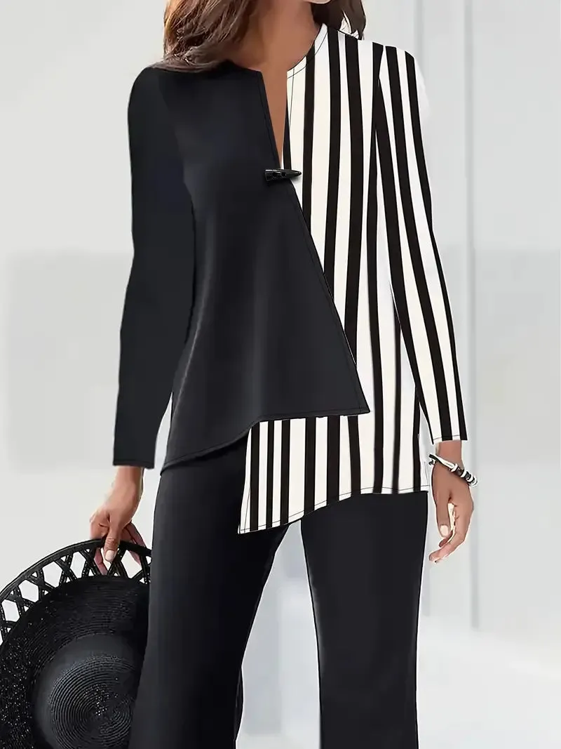 Livia – Colorblock Plus-Size Women's Blouse