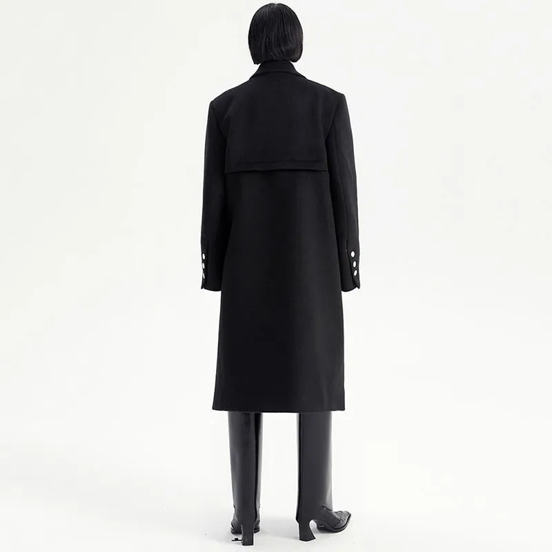 Loose Fit Gray Irregular Big Size Shaped Woolen Coat