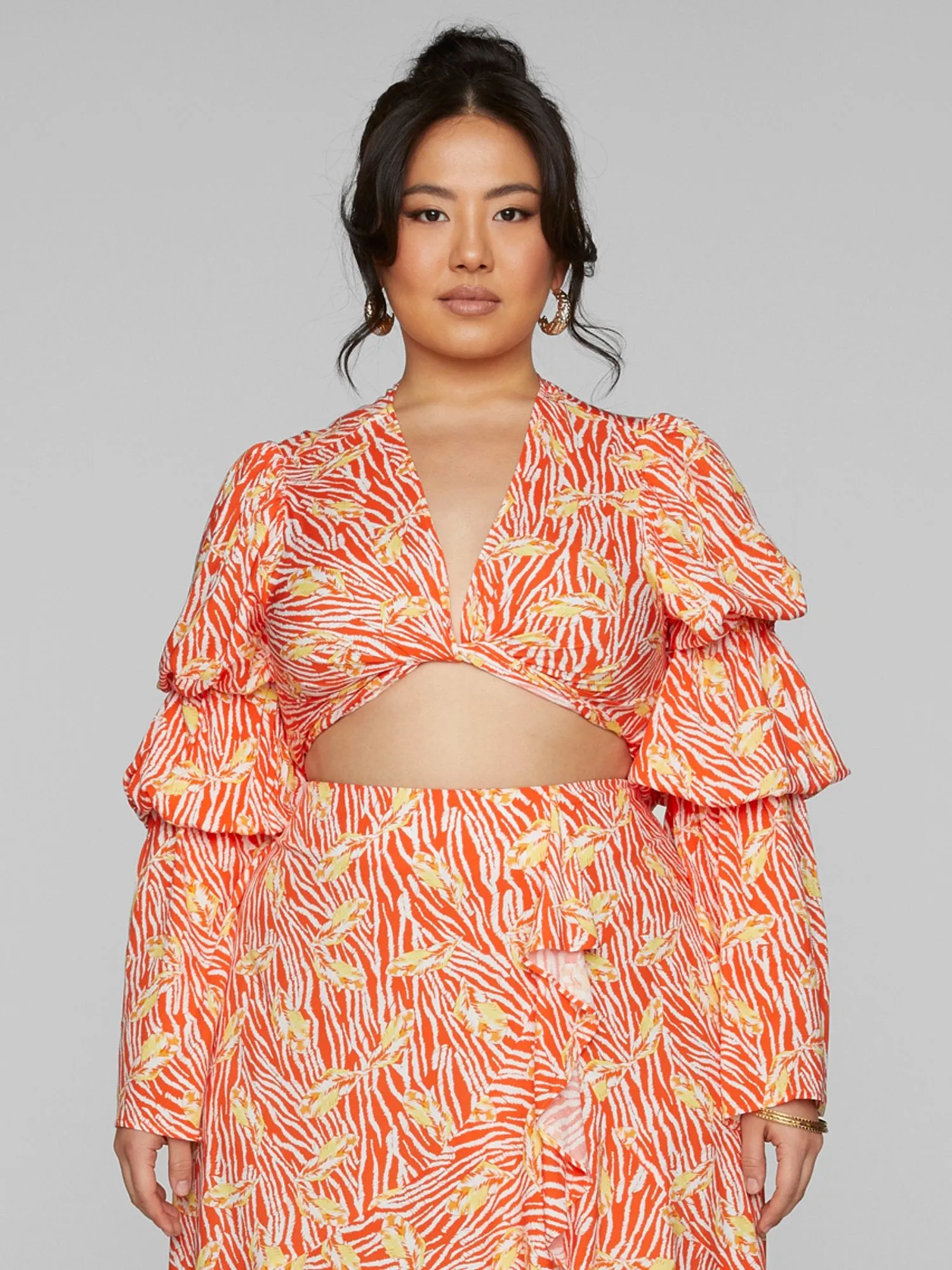 Lorelei Twist Front Tiered Sleeve Top